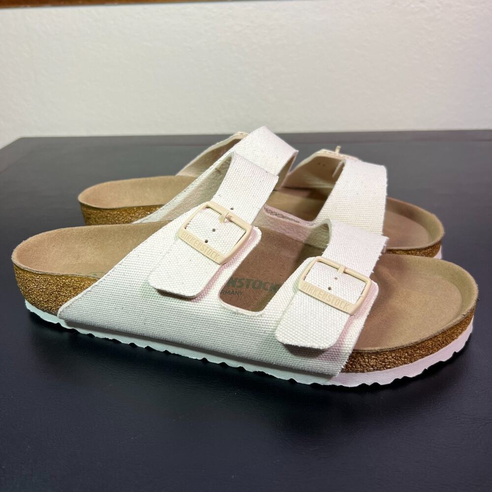BIRKENSTOCK MEN'S ARIZONA VEGAN SANDALS NEW US 12 EU 45 REGULAR EGGSHELL